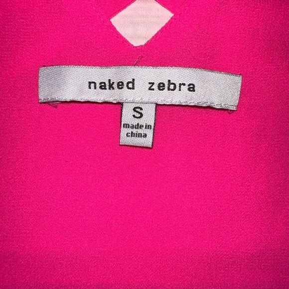 Naked Zebra Hot Pink Tank Top with Lining – Strappy Back | Size Small Summer - Picture 4 of 7